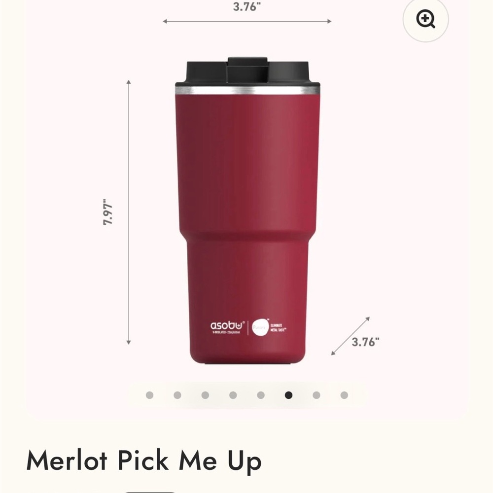 Asobu Ceramic Travel Mug Maroon New in Box